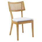 Caledonia Fabric Upholstered Wood Dining Chair Set of 2 by Modway