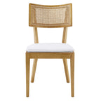 Caledonia Fabric Upholstered Wood Dining Chair Set of 2 by Modway