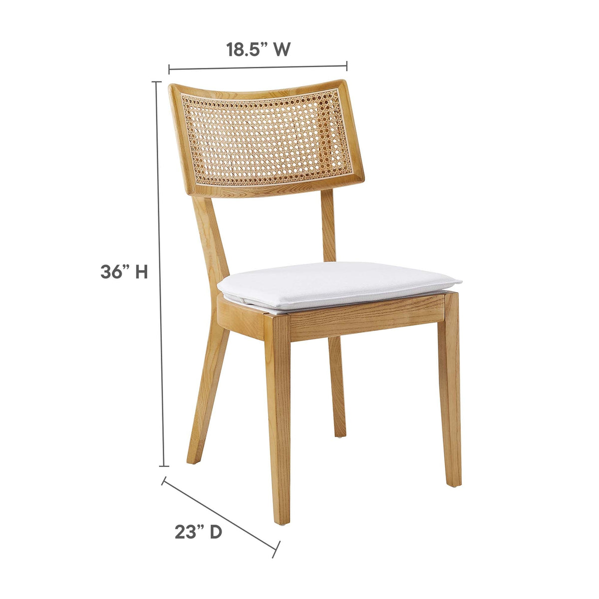 Caledonia Fabric Upholstered Wood Dining Chair Set of 2 by Modway