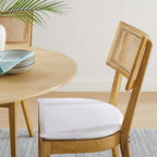 Caledonia Fabric Upholstered Wood Dining Chair Set of 2 by Modway