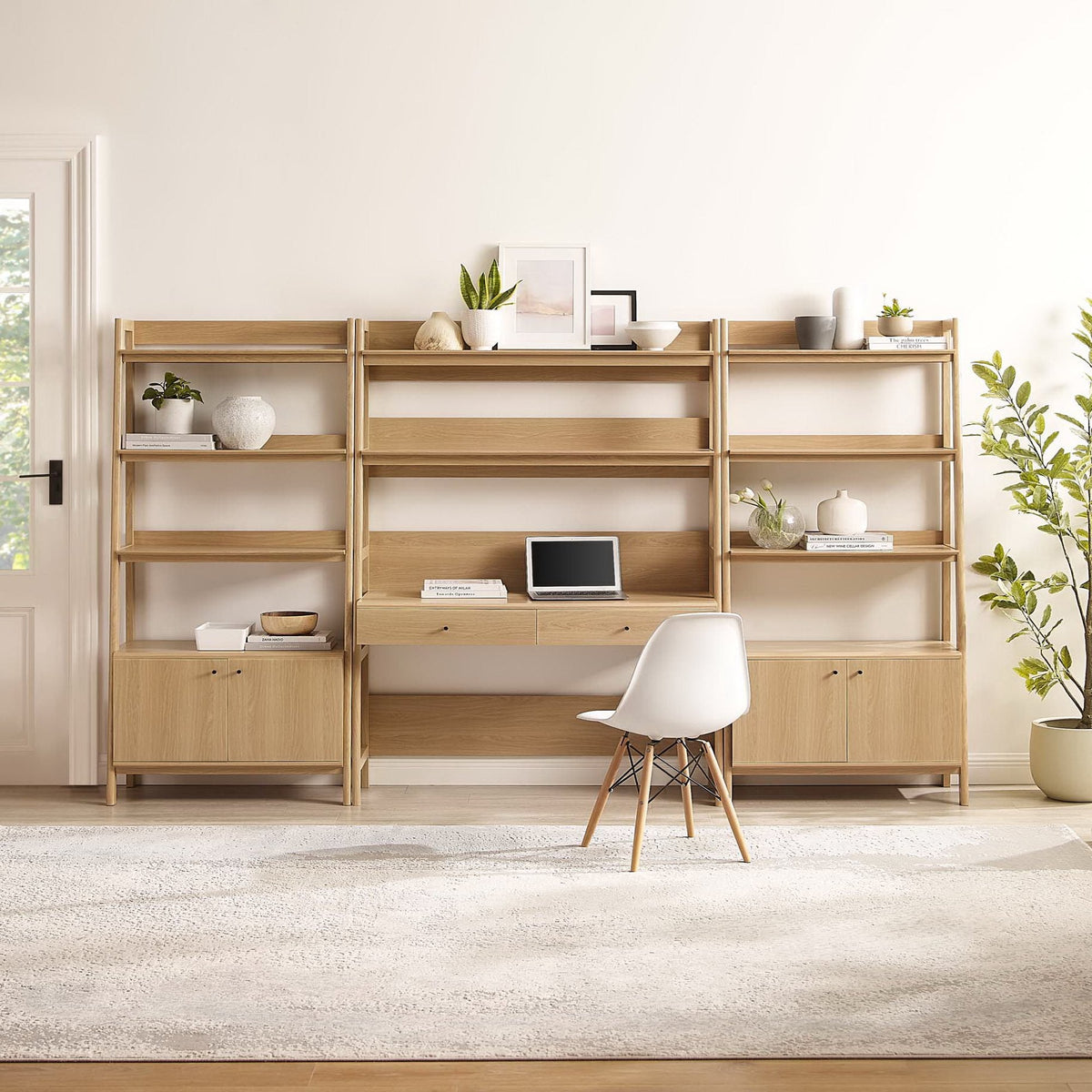 Bixby 3-Piece Wood Office Desk and Bookshelf by Modway