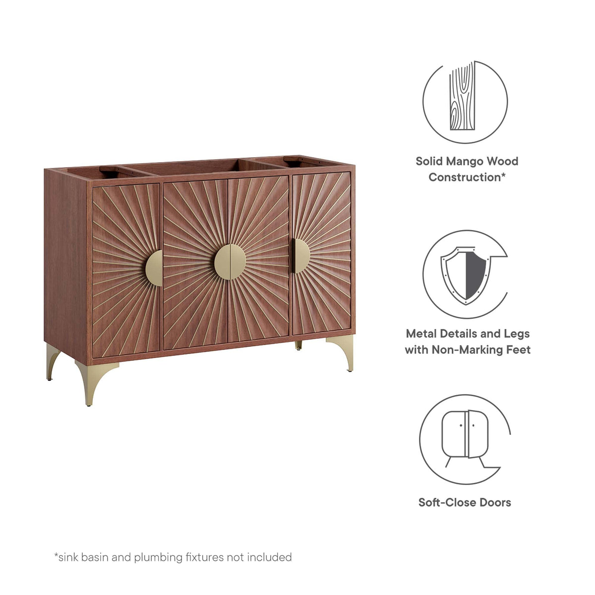 Daylight 48" Single Sink Compatible (Not Included) Bathroom Vanity Cabinet by Modway