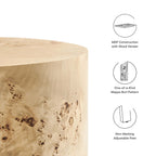 Cosmos 16" Round Burl Wood Side Table by Modway