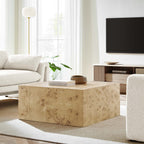 Cosmos 36" Square Burl Wood Coffee Table by Modway