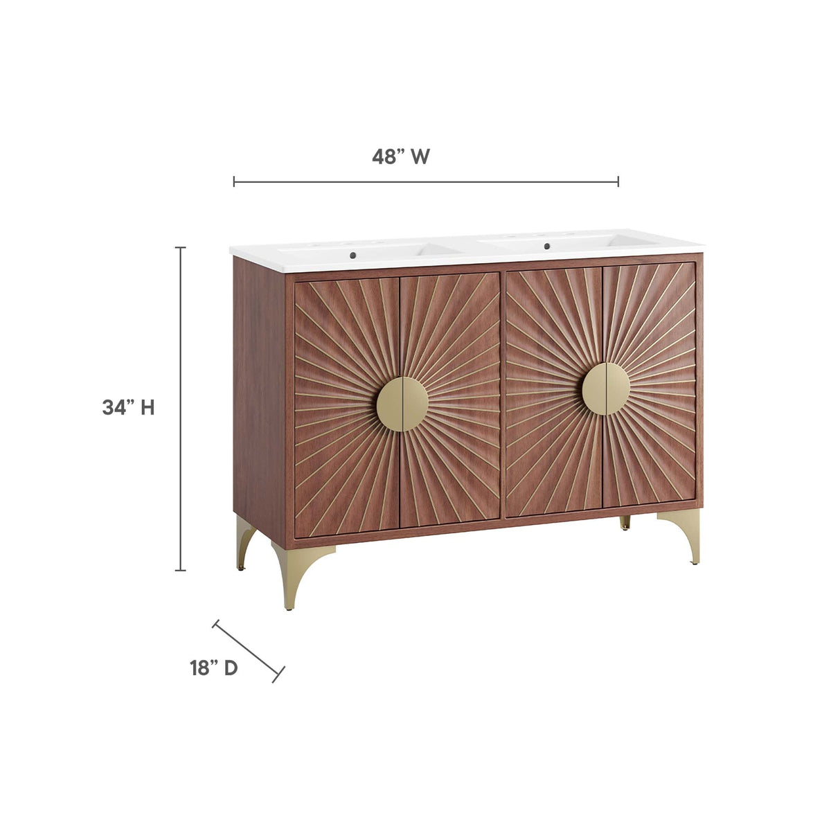 Daylight Double Sink Bathroom Vanity by Modway