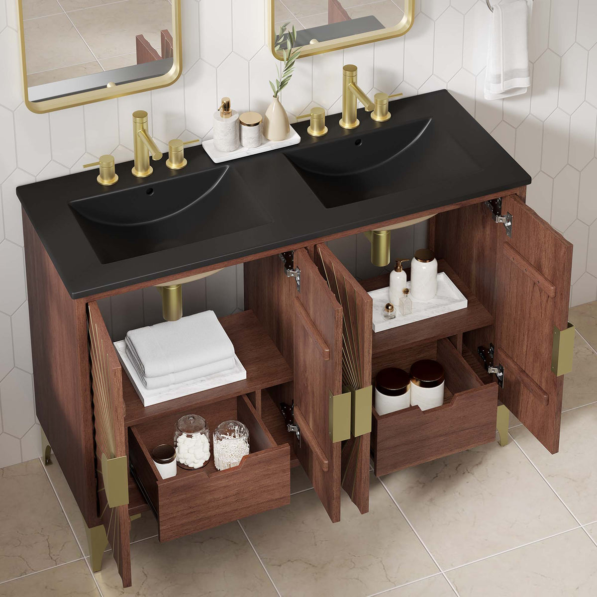 Daylight Double Sink Bathroom Vanity by Modway