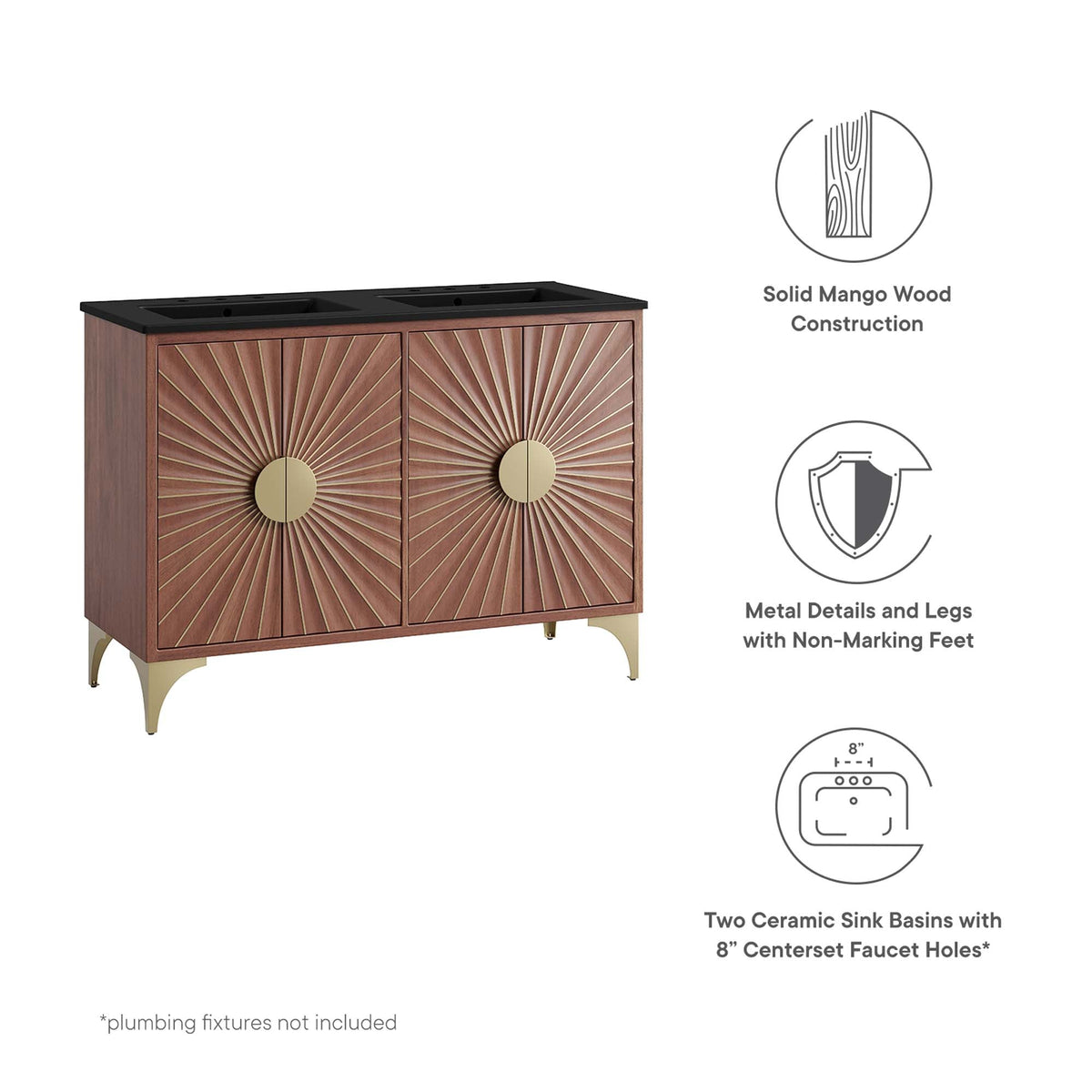 Daylight Double Sink Bathroom Vanity by Modway