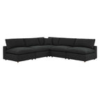 Commix 5-Piece Down Filled Overstuffed Boucle Fabric Sectional Sofa by Modway