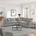 Commix 5-Piece Down Filled Overstuffed Boucle Sectional Sofa by Modway