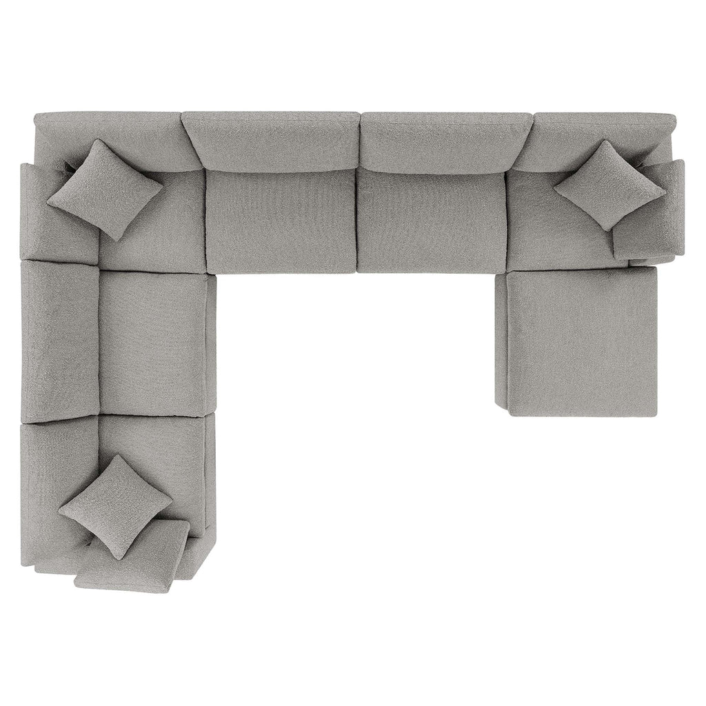 Commix 7-Piece Down Filled Overstuffed Boucle Sectional Sofa by Modway