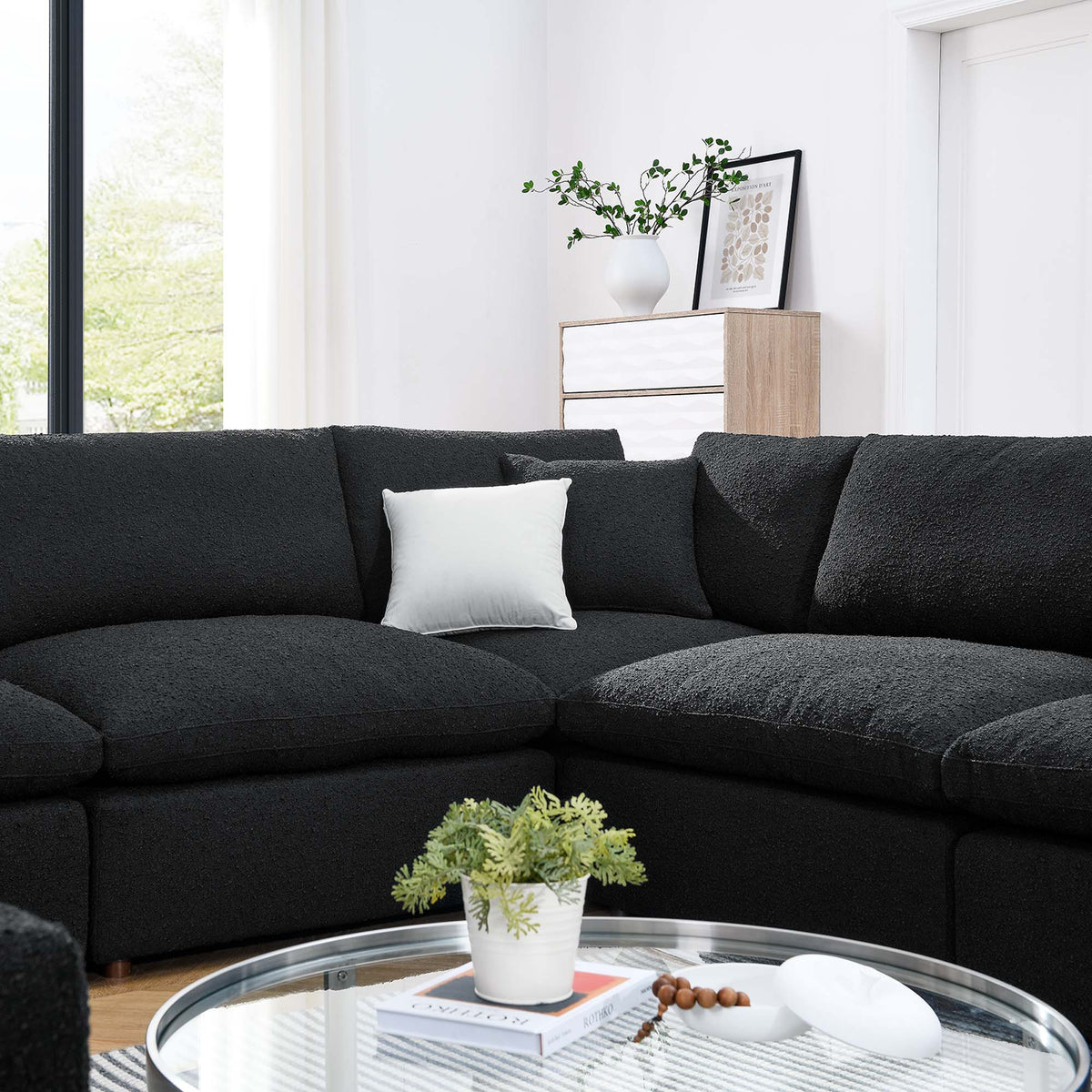 Commix 8-Piece Down Filled Overstuffed Boucle Fabric Sectional Sofa by Modway