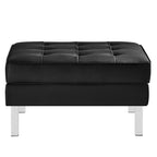 Loft Tufted Vegan Leather Armchair and Ottoman Set by Modway
