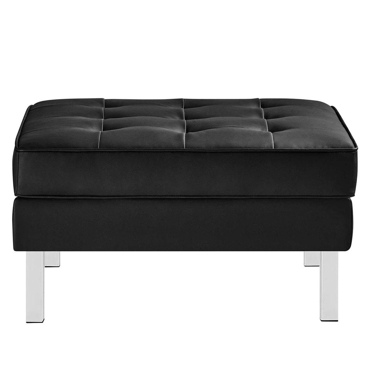 Loft Tufted Vegan Leather Armchair and Ottoman Set by Modway