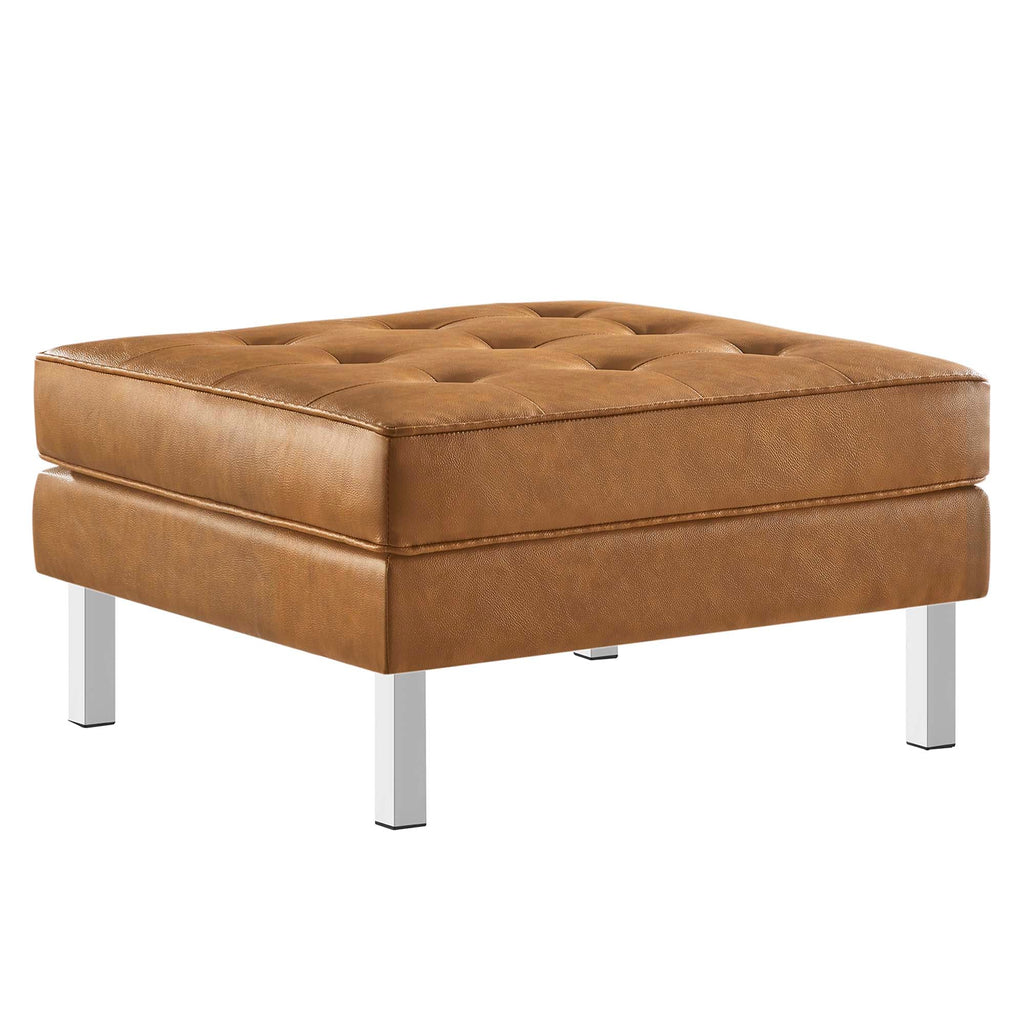 Loft Tufted Vegan Leather Armchair and Ottoman Set by Modway