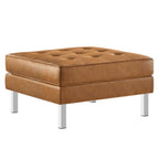 Loft Tufted Vegan Leather Armchair and Ottoman Set by Modway