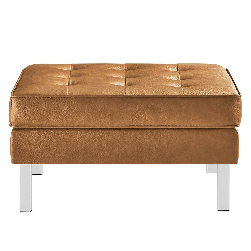 Loft Tufted Vegan Leather Armchair and Ottoman Set by Modway