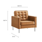 Loft Tufted Vegan Leather Armchair and Ottoman Set by Modway