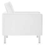 Loft Tufted Vegan Leather Armchair and Ottoman Set by Modway