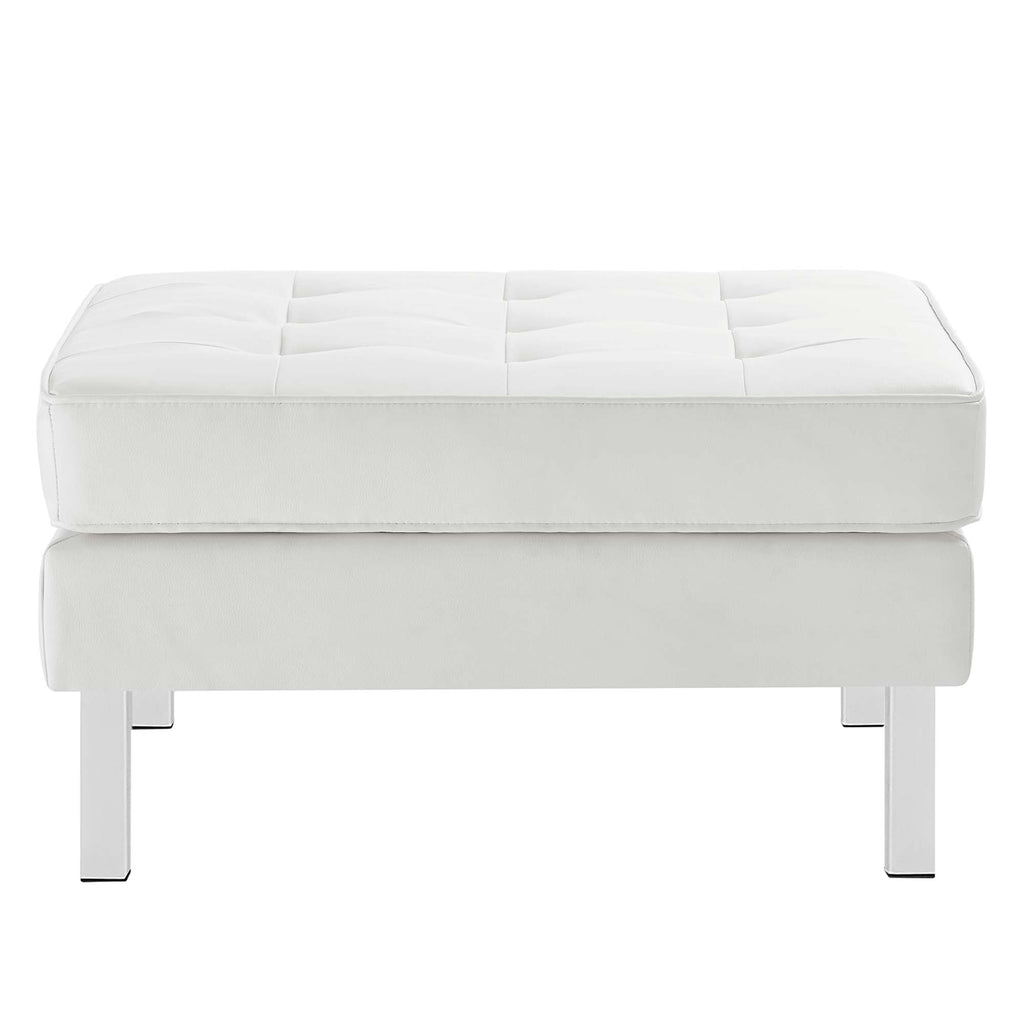 Loft Tufted Vegan Leather Armchair and Ottoman Set by Modway