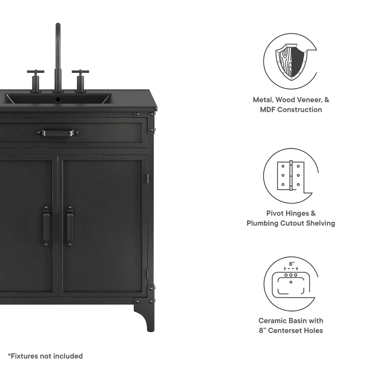 Steamforge 30" Bathroom Vanity by Modway - EEI-6416