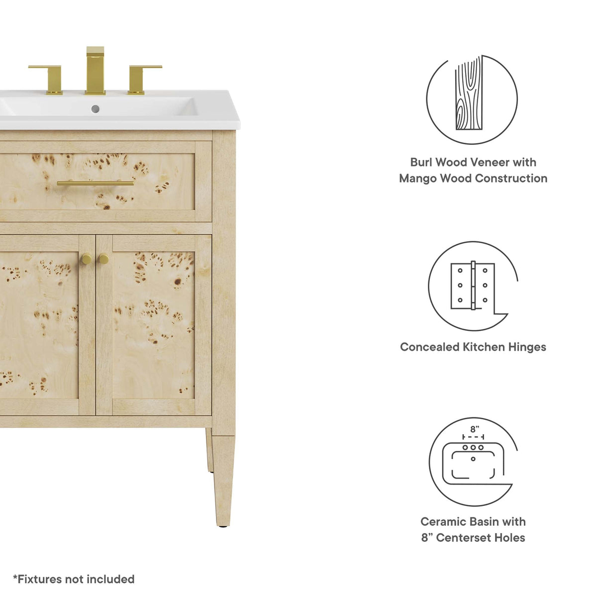 Elysian 24" Wood Bathroom Vanity by Modway - EEI-6439
