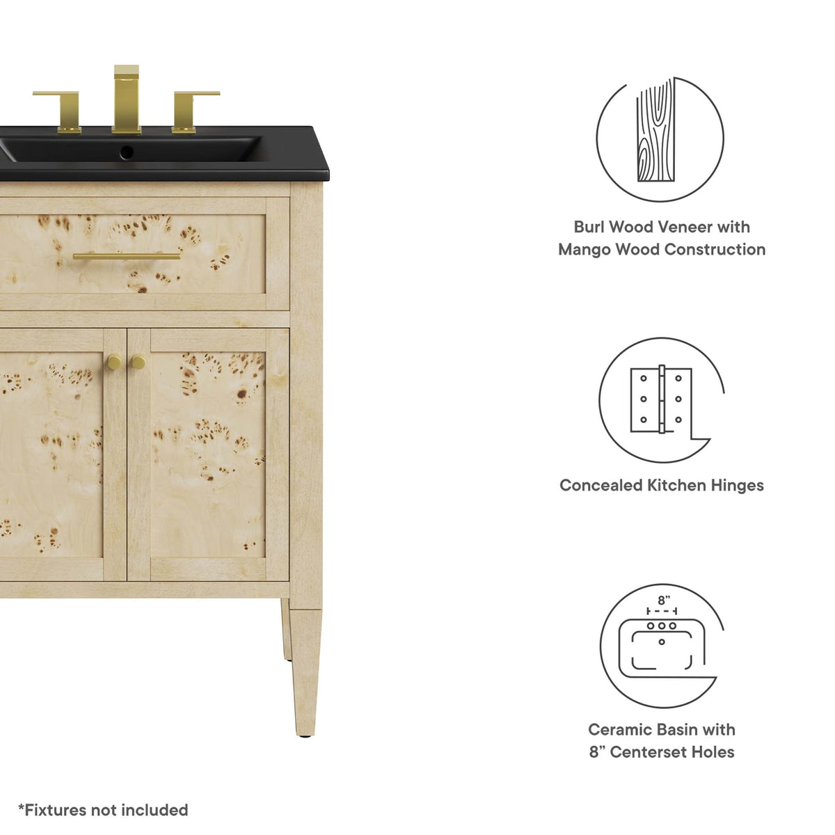 Elysian 24" Wood Bathroom Vanity by Modway - EEI-6441