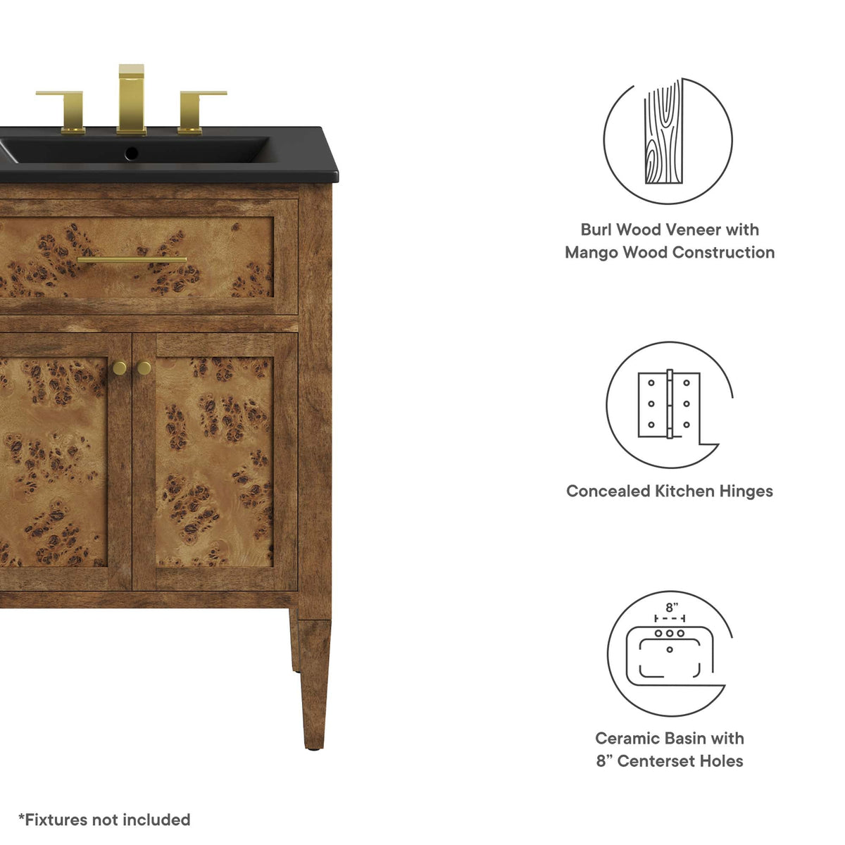 Elysian 24" Wood Bathroom Vanity by Modway - EEI-6442