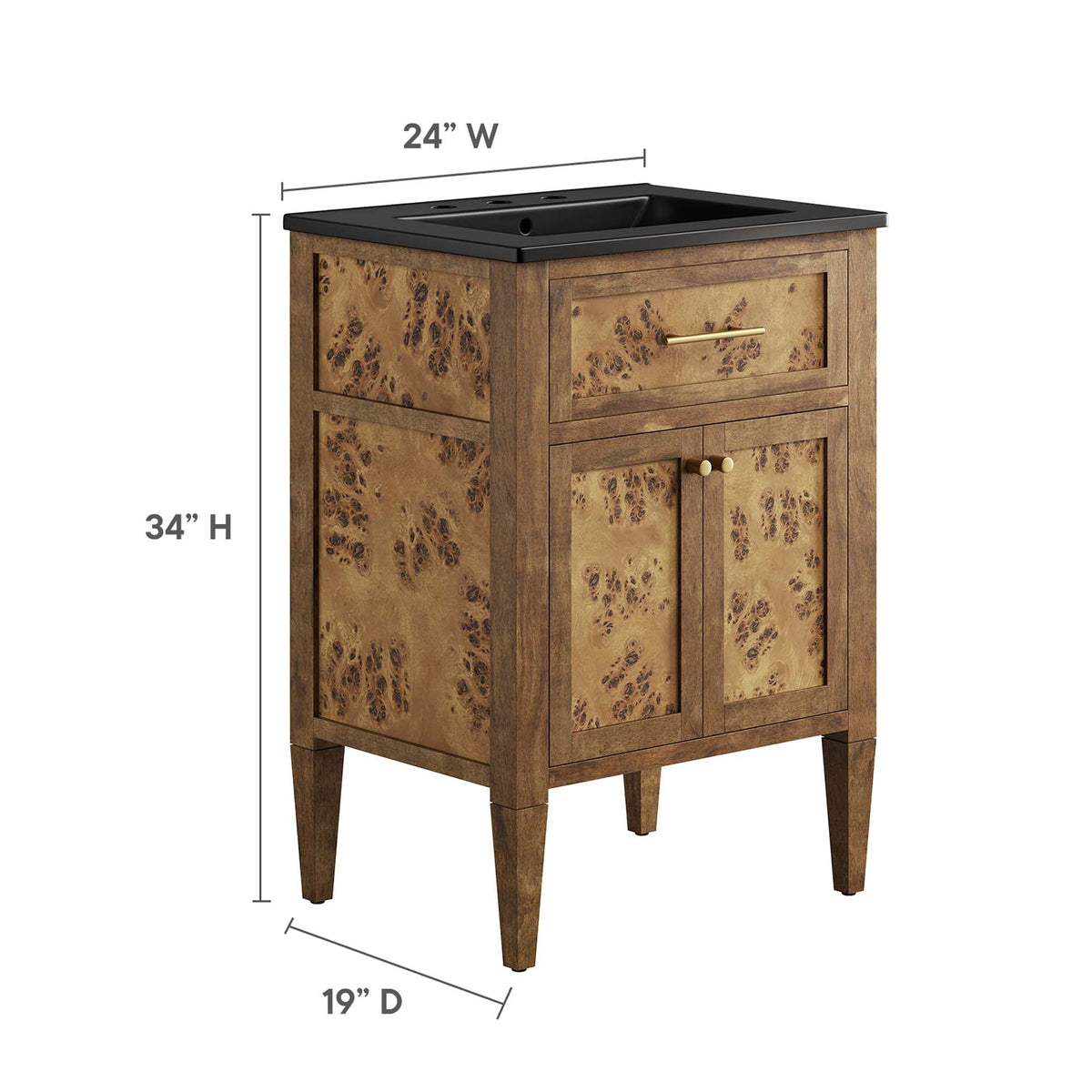Elysian 24" Wood Bathroom Vanity by Modway - EEI-6442