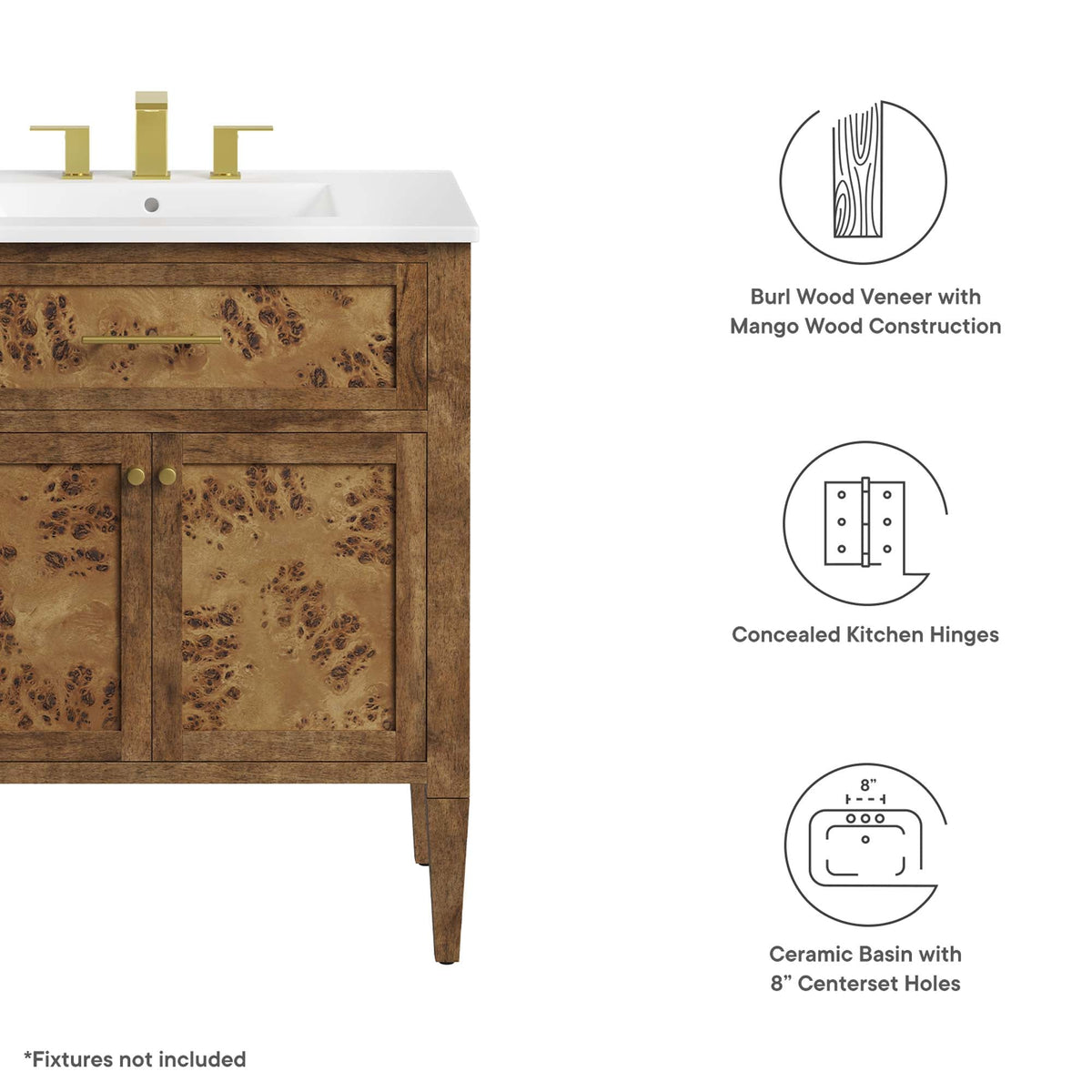 Elysian 30" Wood Bathroom Vanity by Modway - EEI-6444