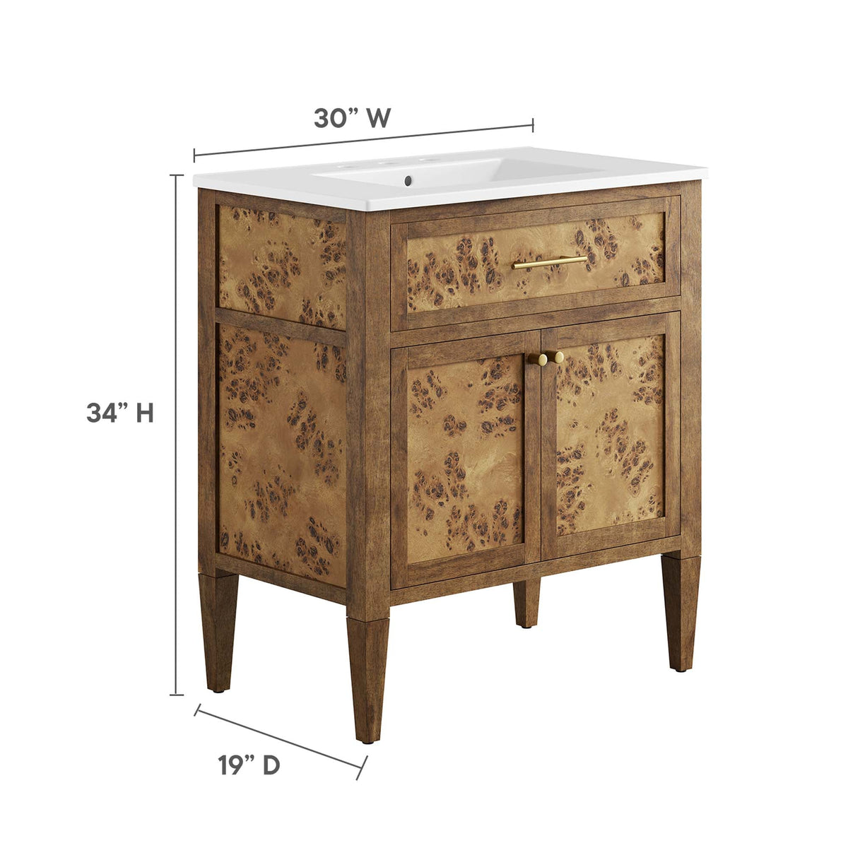 Elysian 30" Wood Bathroom Vanity by Modway - EEI-6444