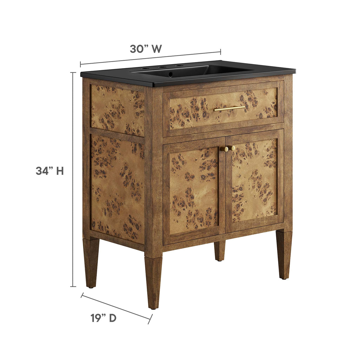 Elysian 30" Wood Bathroom Vanity by Modway - EEI-6446