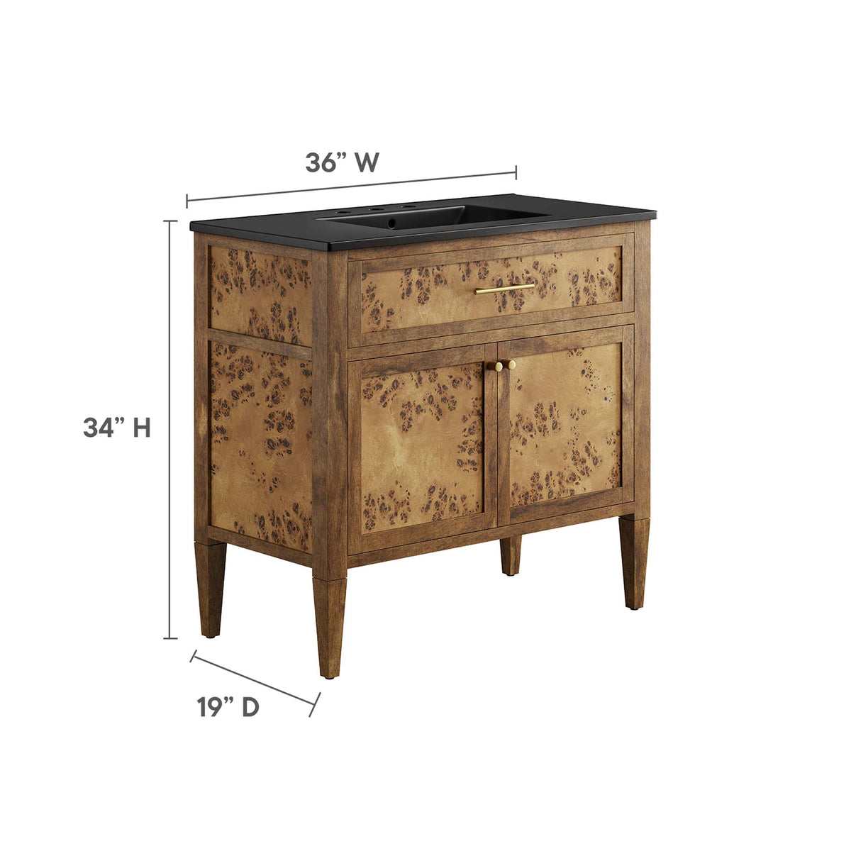 Elysian 36" Wood Bathroom Vanity by Modway - EEI-6450