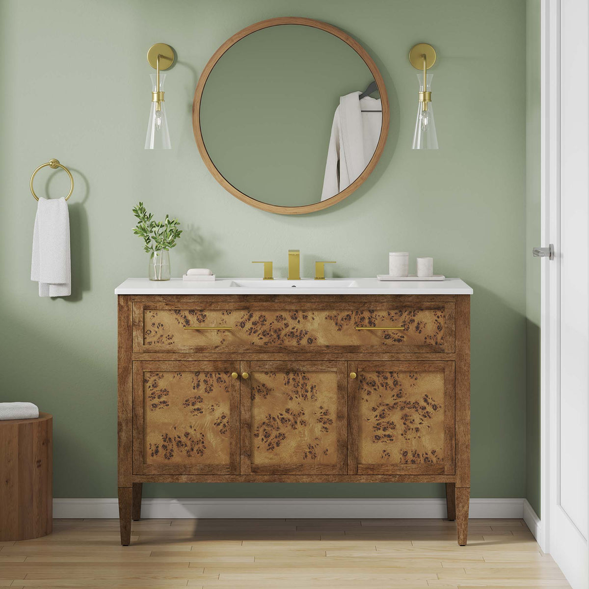 Elysian Wood Single Sink Bathroom Vanity by Modway