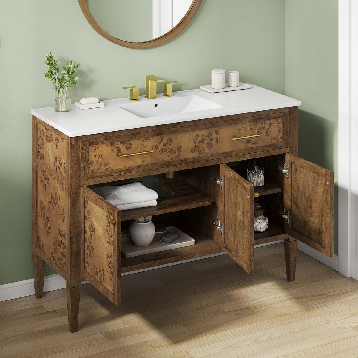 Elysian Wood Single Sink Bathroom Vanity by Modway