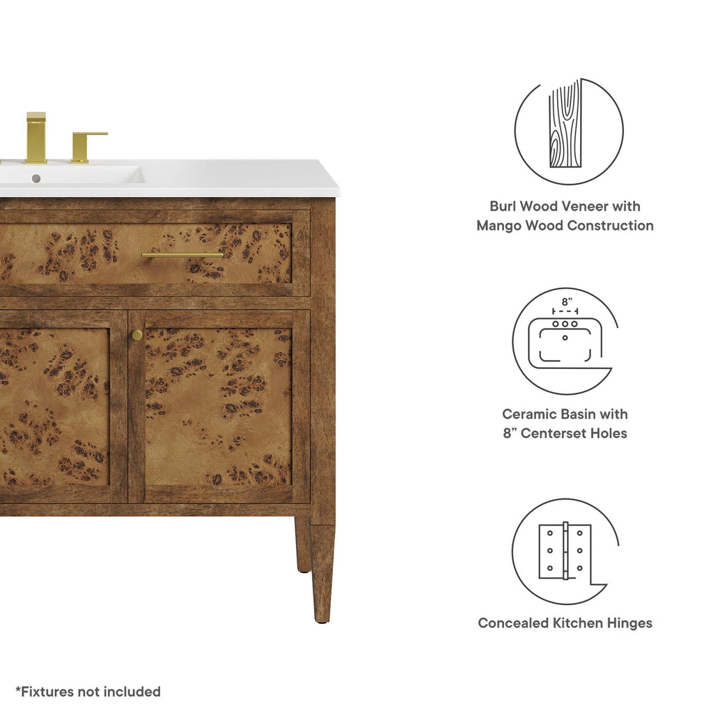Elysian Wood Single Sink Bathroom Vanity by Modway