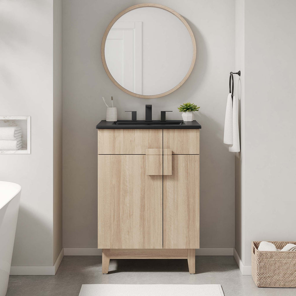 Miles 24" Bathroom Vanity by Modway - Black Oak / Black Walnut