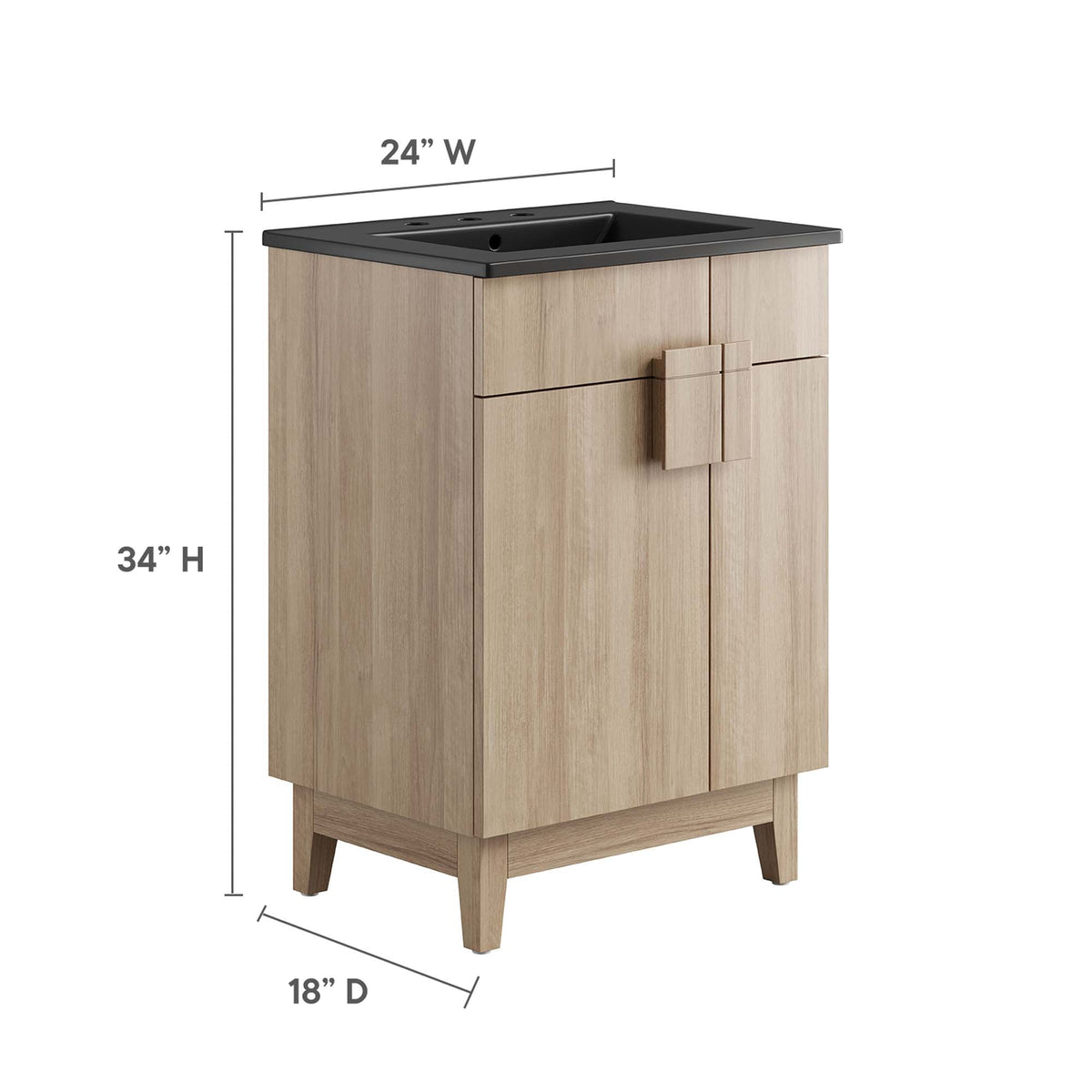 Miles 24" Bathroom Vanity by Modway - Black Oak / Black Walnut