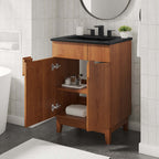 Miles 24" Bathroom Vanity by Modway - Black Oak / Black Walnut