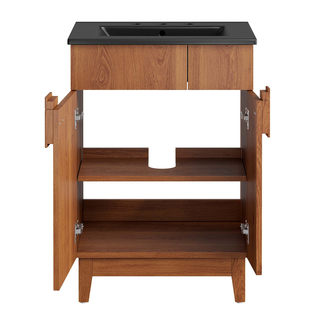 Miles 24" Bathroom Vanity by Modway - Black Oak / Black Walnut