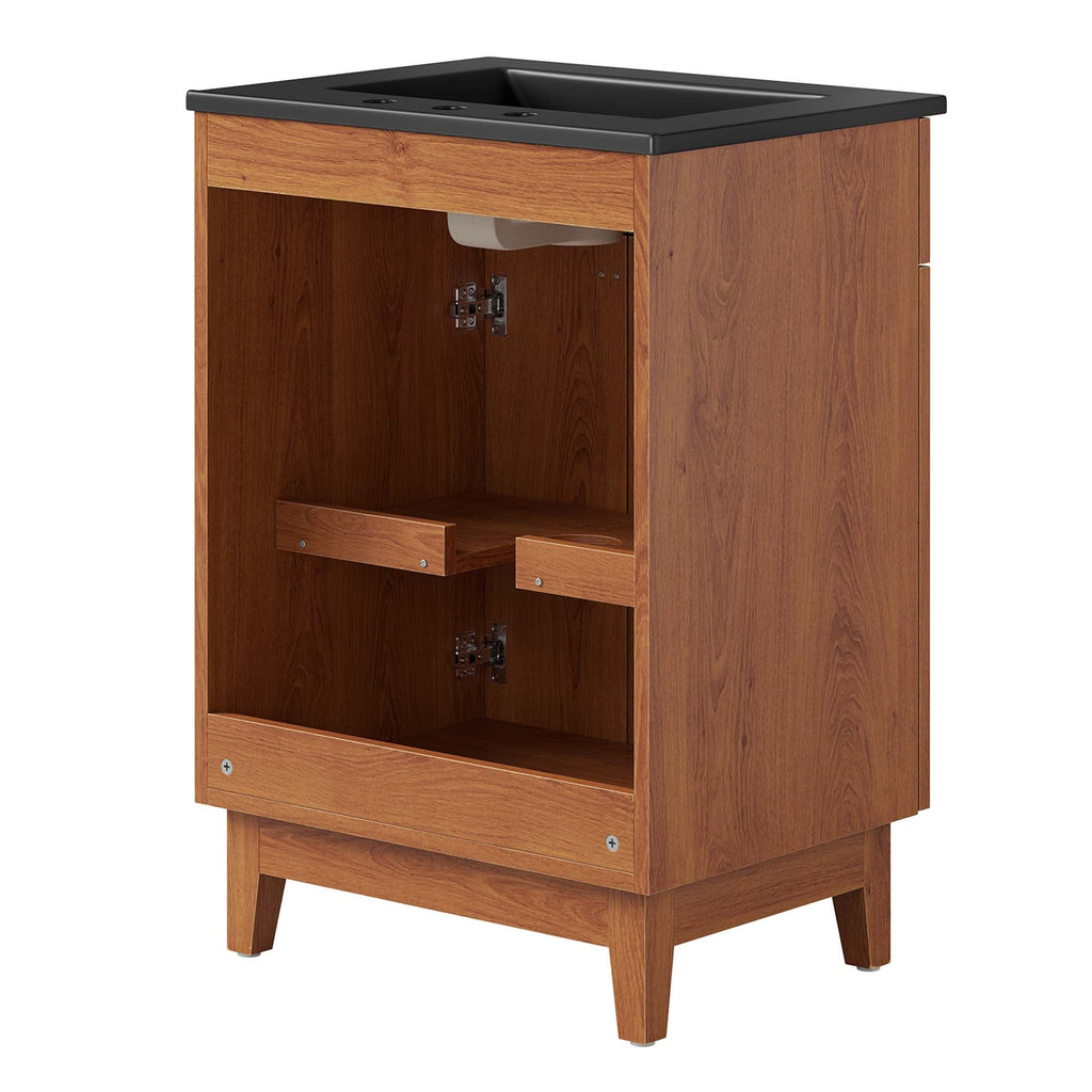 Miles 24" Bathroom Vanity by Modway - Black Oak / Black Walnut