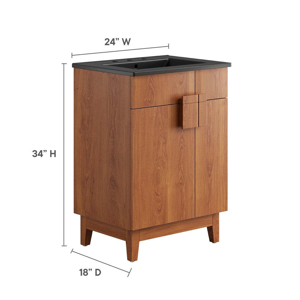Miles 24" Bathroom Vanity by Modway - Black Oak / Black Walnut