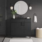 Miles 36" Bathroom Vanity by Modway - Black Black / Black Oak / Black Walnut