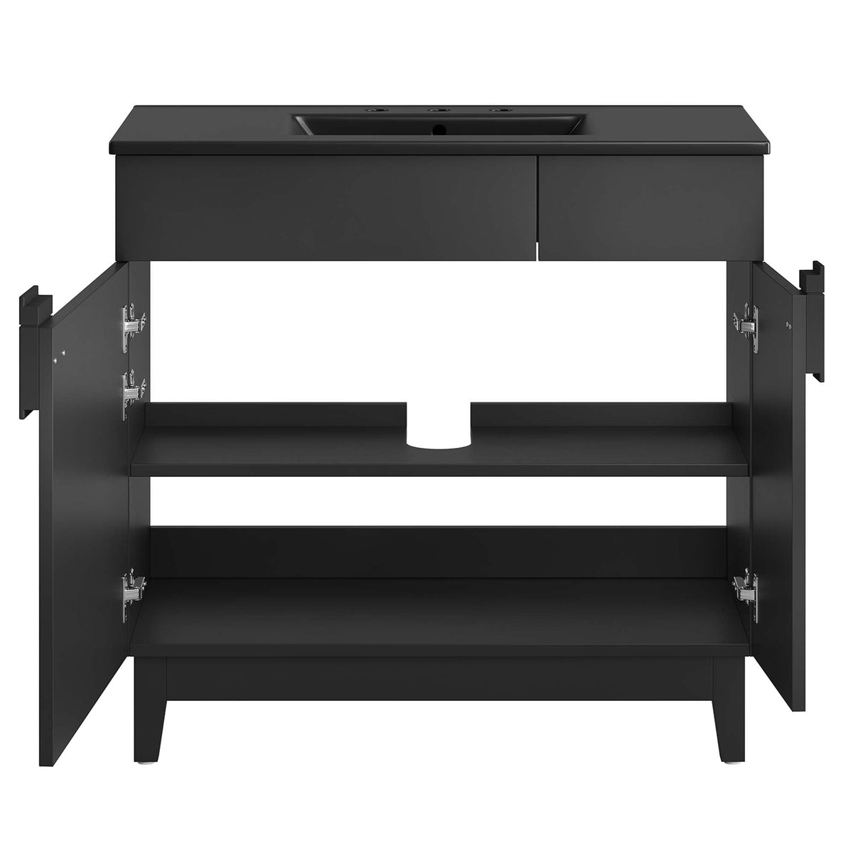 Miles 36" Bathroom Vanity by Modway - Black Black / Black Oak / Black Walnut