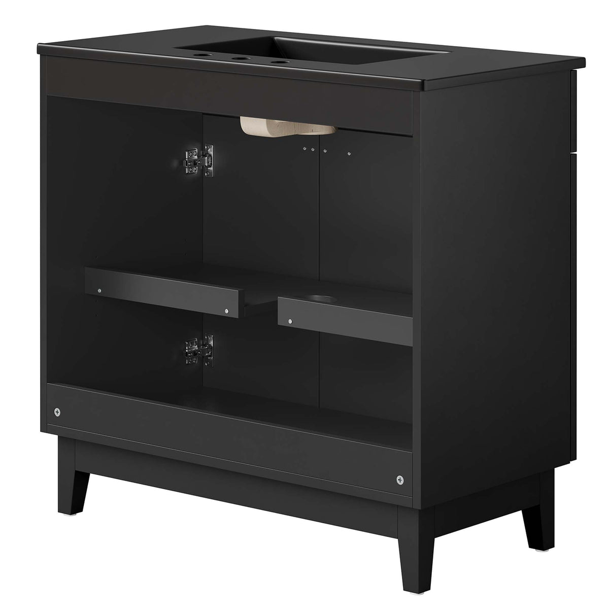 Miles 36" Bathroom Vanity by Modway - Black Black / Black Oak / Black Walnut