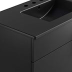 Miles 36" Bathroom Vanity by Modway - Black Black / Black Oak / Black Walnut