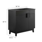 Miles 36" Bathroom Vanity by Modway - Black Black / Black Oak / Black Walnut