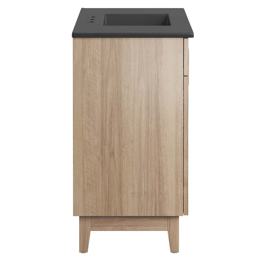 Miles 36" Bathroom Vanity by Modway - Black Black / Black Oak / Black Walnut