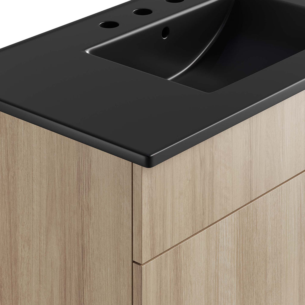 Miles 36" Bathroom Vanity by Modway - Black Black / Black Oak / Black Walnut