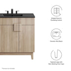 Miles 36" Bathroom Vanity by Modway - Black Black / Black Oak / Black Walnut