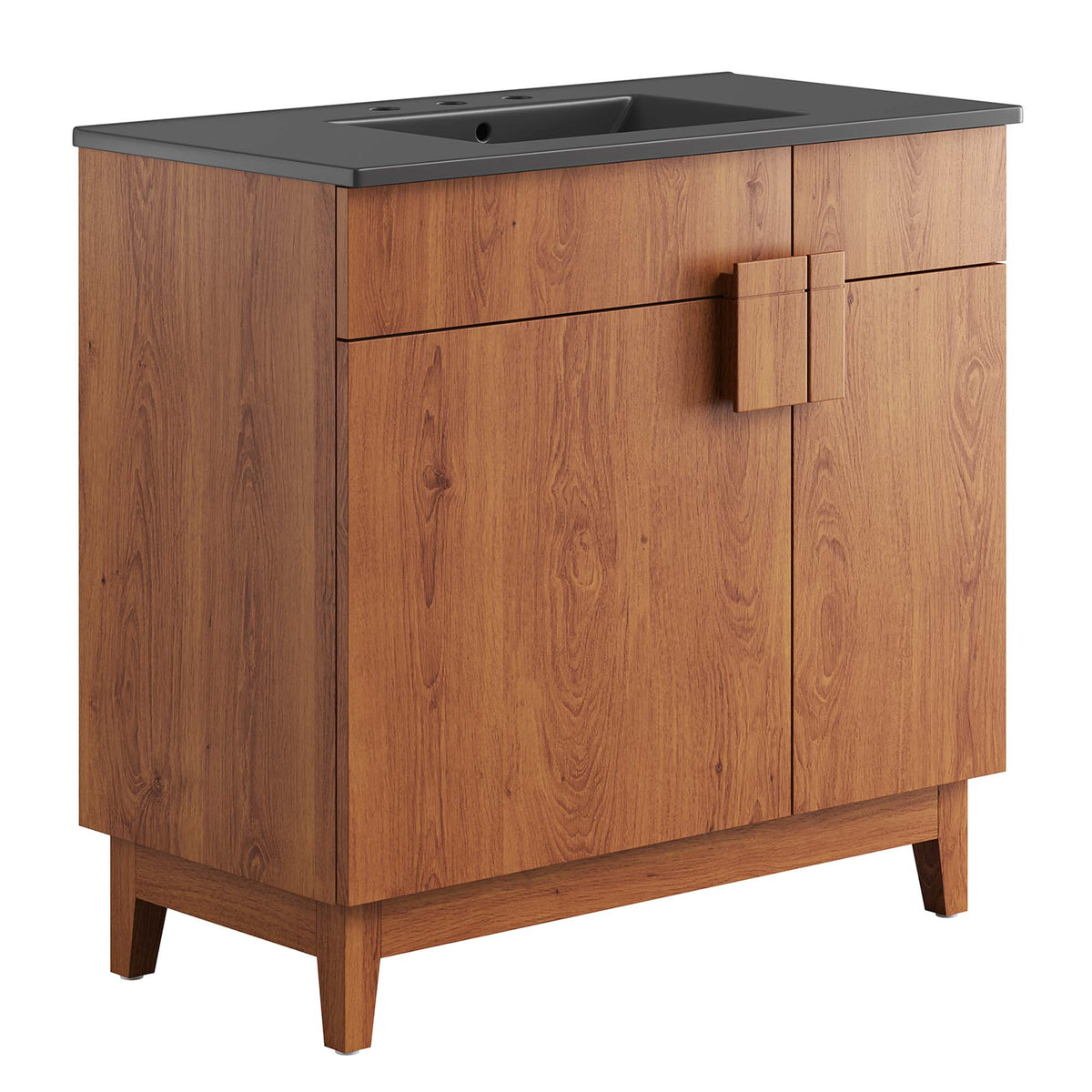 Miles 36" Bathroom Vanity by Modway - Black Black / Black Oak / Black Walnut